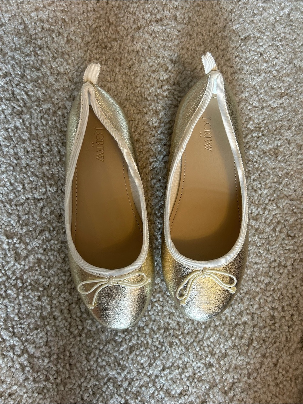 J. Crew Metallic Gold Ballet Flats